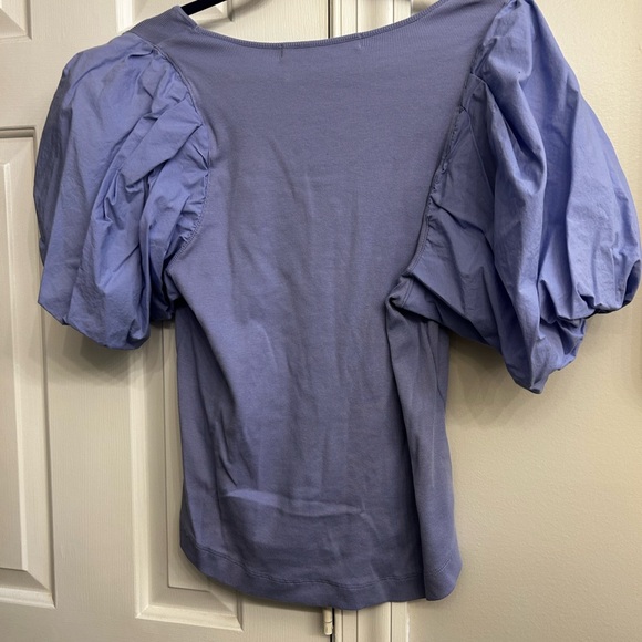 Marie Oliver Lavender Puff Sleeve Blouse - Picture 3 of 3